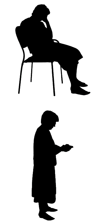 Die anmierte Grafik zeigt die Silhouette und Protagonistin Traude. 